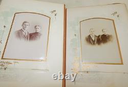 Antique Victorian 33 Photo Album 1800s Post Mortem Tintype Cabinet Card CDV Sign