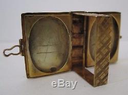 Antique Victorian CIVIL War Era 10k Gold Miniature Travel Photo Frame Locket Wow