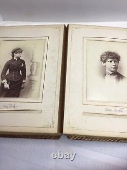 Antique Victorian Cabinet Card Photo Album Pictures 1800's With Names Civil War
