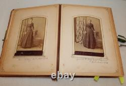 Antique Victorian Civil War 63 Photo Album 1800s Tintype Cabinet CDV Ambrotype