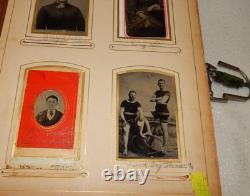 Antique Victorian Civil War 63 Photo Album 1800s Tintype Cabinet CDV Ambrotype