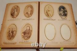 Antique Victorian Civil War 63 Photo Album 1800s Tintype Cabinet CDV Ambrotype