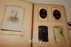 Antique Victorian Civil War 63 Photo Album 1800s Tintype Cabinet CDV Ambrotype