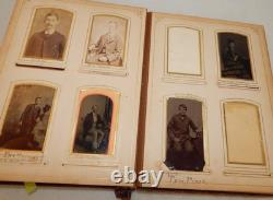 Antique Victorian Civil War 63 Photo Album 1800s Tintype Cabinet CDV Ambrotype