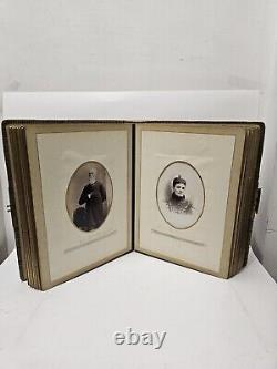 Antique Victorian Civil War Era Photo Album IDENTIFIED With Cabinet Cards & CDV