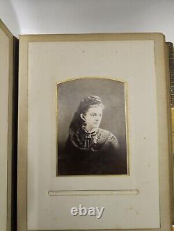 Antique Victorian Civil War Era Photo Album IDENTIFIED With Cabinet Cards & CDV