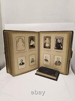 Antique Victorian Civil War Era Photo Album IDENTIFIED With Cabinet Cards & CDV
