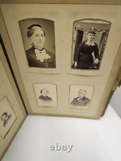 Antique Victorian Civil War Era Photo Album IDENTIFIED With Cabinet Cards & CDV