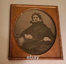 Antique Victorian Daguerreotype Civil War Era Pretty Woman Portrait Photograph