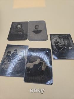 Antique Victorian Photo Album Tintypes CDV Portrait Lot Civil War Era 1800s