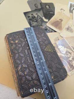 Antique Victorian Photo Album Tintypes CDV Portrait Lot Civil War Era 1800s