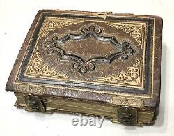 Antique Vintage 1860' US Civil War Era Family Photo Album Daguerreotype Case Old