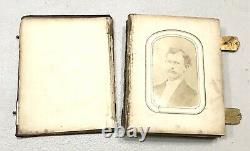 Antique Vintage 1860' US Civil War Era Family Photo Album Daguerreotype Case Old