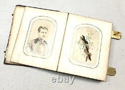 Antique Vintage 1860' US Civil War Era Family Photo Album Daguerreotype Case Old