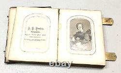 Antique Vintage 1860' US Civil War Era Family Photo Album Daguerreotype Case Old