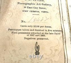 Antique Vintage 1860' US Civil War Era Family Photo Album Daguerreotype Case Old