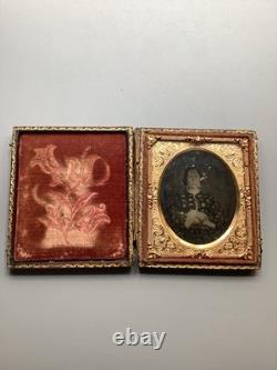 Antique Vintage Civil War Era Image Daguerreotype Gold Filled Case Photo Frame