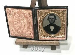 Antique Vintage Civil War Era Image Daguerreotype Gold Filled Case Photo Frame