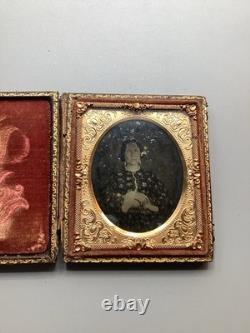 Antique Vintage Civil War Era Image Daguerreotype Gold Filled Case Photo Frame