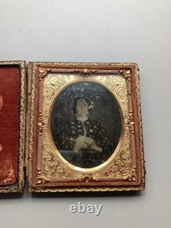 Antique Vintage Civil War Era Image Daguerreotype Gold Filled Case Photo Frame