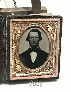 Antique Vintage Civil War Era Image Daguerreotype Gold Filled Case Photo Frame