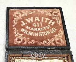 Antique Vintage Civil War Era Image Daguerreotype Gold Filled Case Photo Frame