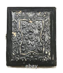 Antique Vintage Civil War Era Image Daguerreotype Gold Filled Case Photo Frame