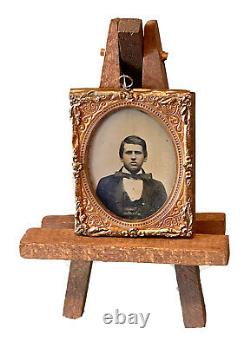 Antique Vintage Civil War Era Image Daguerreotype Gold Filled Photo Gentleman