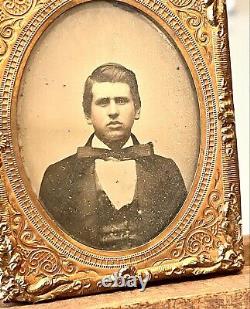 Antique Vintage Civil War Era Image Daguerreotype Gold Filled Photo Gentleman