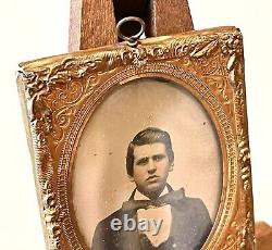 Antique Vintage Civil War Era Image Daguerreotype Gold Filled Photo Gentleman