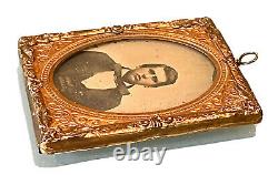 Antique Vintage Civil War Era Image Daguerreotype Gold Filled Photo Gentleman