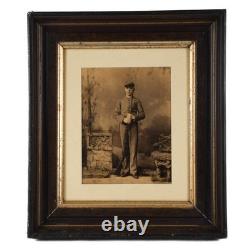 Antique Walnut Framed Civil War Soldier Photo