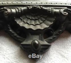 Antique c1860 Gutta Percha Civil War Lady Cherubs Angel Shell Picture Frame