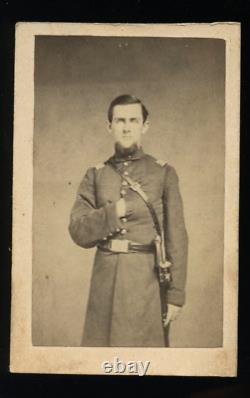 Armed Civil War Soldier Officer CDV Possibly Maine 1860s