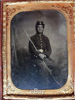 Armed Civil War Soldier Tintype