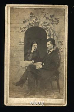 Aunt Mary Died of Tuberculosis Man & Woman Civil War Tax Stamp 1 860s CDV Photo