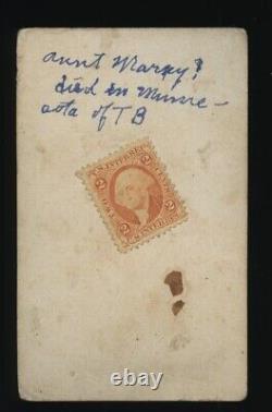 Aunt Mary Died of Tuberculosis Man & Woman Civil War Tax Stamp 1 860s CDV Photo