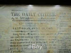 Authentic Civil War Vicksburg MS. June 27th 1863 Wallpaper Newspaper & Photos