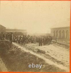 B7242 Civil War Confederate Prisoners Chattanooga TN Railroad Stereoview