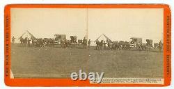 B7291 Civil War Stereoview- Repair Shop HQ Bealeton VA Post-Gettysburg Aug 1863