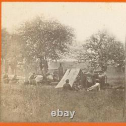 B7407 Civil War Bull Run Picket Station VA Cavalry Camp Stereoview- O'Sullivan