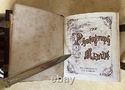 BEAUTIFUL! CIVIL WAR ERA LEATHER PHOTOGRAPH ALBUM FOR 50 CDV's or TINTYPES c1863