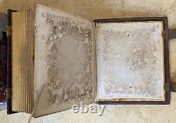 BEAUTIFUL! CIVIL WAR ERA LEATHER PHOTOGRAPH ALBUM FOR 50 CDV's or TINTYPES c1863