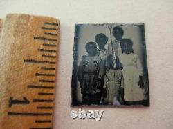 BLACK AMERICANA FREEDMEN'S CHILDREN OF SLAVES POST CIVIL WAR TINTYPE c1869