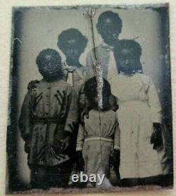 BLACK AMERICANA FREEDMEN'S CHILDREN OF SLAVES POST CIVIL WAR TINTYPE c1869