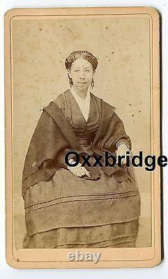 BLACK CDV 1860 Woman Biracial Mulatto Mixed Race Civil War Era Slave Child