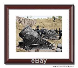 Battery Cannon Soldiers Mortar 11x14 Framed Photo Print Color Civil War -01001