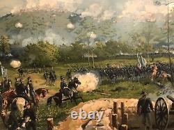 Battle Of Kennesaw Mountain Georgia Civil War Antique Prang Lithograph 1887