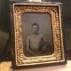 Believed To Be Wounded Civil War Soldier Tintype Photograph Face Shirtless Union