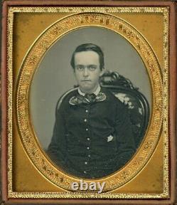 Benjamin Avery Bernard Civil War Veteran Nantucket, MA (1/6 Plate Daguerreotype)